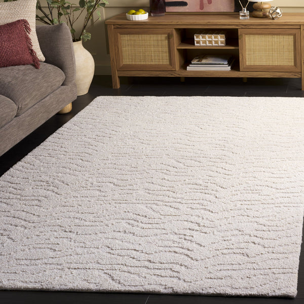 Safavieh Harvest Hand-Tufted Ivory Wool Area Rug — Contemporary Abstract Design, Plush Low-Profile Comfort 6'-0" x 6'-0" HVT122A-6SQ