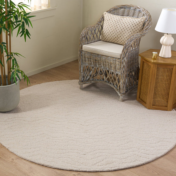 Safavieh Harvest Ivory Wool Rug — Hand-Tufted Contemporary Abstract Design, Cozy Low-Pile Elegance For Home 4'-0" x 6'-0" HVT122A-4