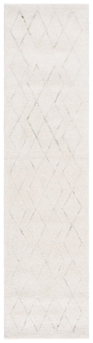 Safavieh Harvest Hand-tufted Wool Cotton Blend Area Rug - Elegant Diamond Pattern For Cozy Home Décor Ivory ,Green 80% Wool & 20% Cotton Hvt201a-3