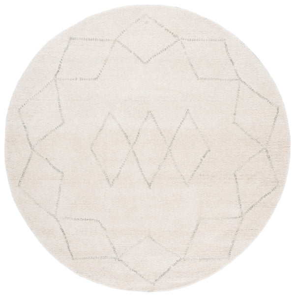 Safavieh Harvest Hand-tufted Wool Cotton Blend Area Rug - Elegant Diamond Pattern For Cozy Home Décor Ivory ,Green 80% Wool & 20% Cotton Hvt201a-3