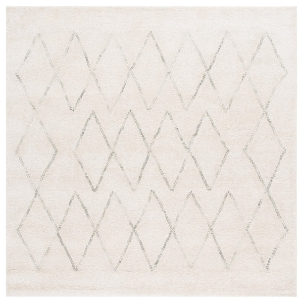 Safavieh Harvest Hand-tufted Wool Cotton Blend Area Rug - Elegant Diamond Pattern For Cozy Home Décor Ivory ,Green 80% Wool & 20% Cotton Hvt201a-3