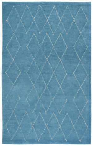 Safavieh Harvest Hand-tufted Wool Cotton Blend Area Rug - Elegant Diamond Pattern For Cozy Home Décor Blue ,Ivory 80% Wool & 20% Cotton Hvt201m-8