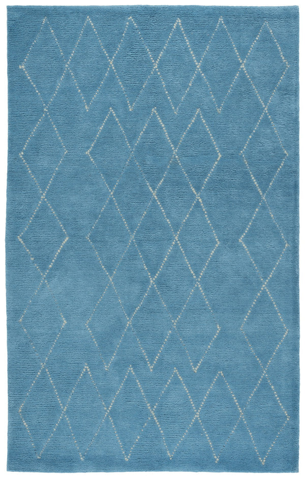 Safavieh Harvest Hand-tufted Wool Cotton Blend Area Rug - Elegant Diamond Pattern For Cozy Home Décor Blue ,Ivory 80% Wool & 20% Cotton Hvt201m-8