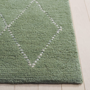 Safavieh Harvest Hand-tufted Wool Cotton Blend Area Rug - Elegant Diamond Pattern For Cozy Home Décor Sage ,Ivory 80% Wool & 20% Cotton Hvt201w-8