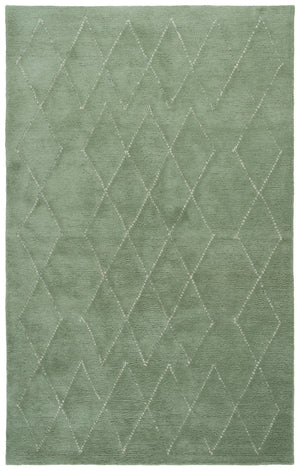 Safavieh Harvest Hand-tufted Wool Cotton Blend Area Rug - Elegant Diamond Pattern For Cozy Home Décor Sage ,Ivory 80% Wool & 20% Cotton Hvt201w-8