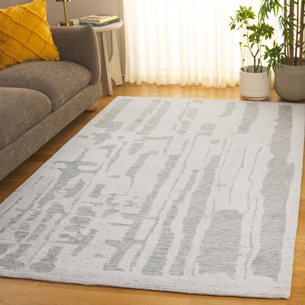 Safavieh Harvest Medium Rectangle Area Rug - Luxurious 5x8 Ivory & Light Blue, Hand-tufted Elegance For Home Ivory ,Light Blue 80% Wool,20% Cotton Hvt301a-5