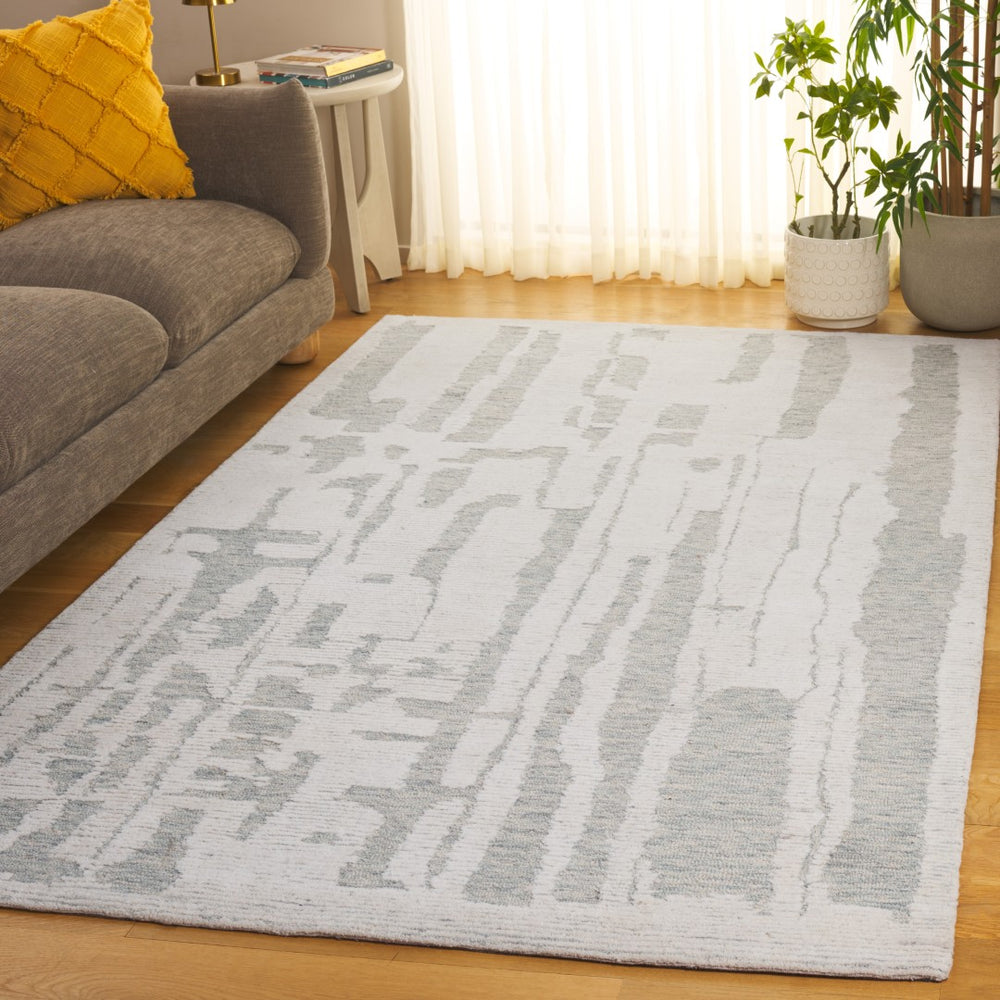 Safavieh Harvest Luxurious Hand-tufted Area Rug: Elegant Comfort For Your Home Decor With Timeless Style Ivory ,Light Blue 80% Wool,20% Cotton Hvt301a-29