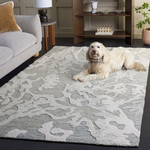 Safavieh Harvest Hand-Tufted Light Grey & Ivory Area Rug — Wool-Cotton Blend, Low-Profile 3/8" Pile, Durable Craftsmanship 3'-0" x 5'-0" HVT302F-3