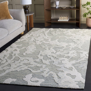Safavieh Harvest Hand-Tufted Light Grey & Ivory Area Rug — Wool-Cotton Blend, Low-Profile 3/8" Pile, Durable Craftsmanship 3'-0" x 5'-0" HVT302F-3