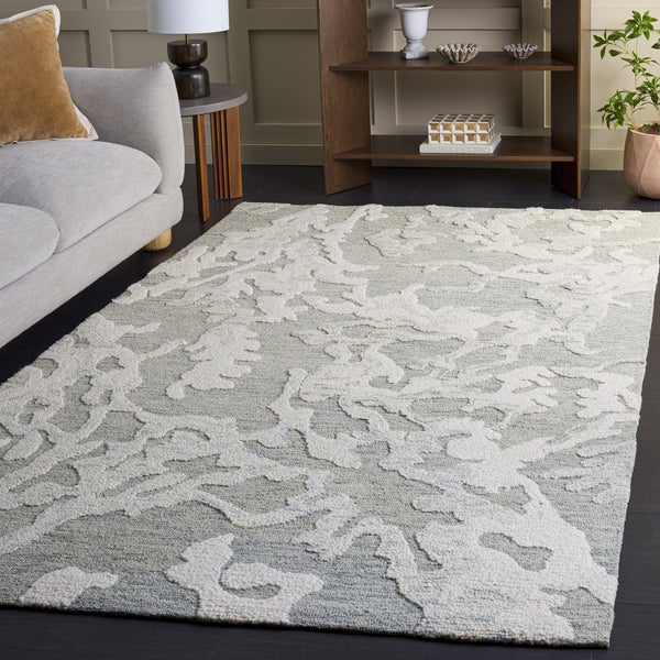 Safavieh Harvest Hand-Tufted Light Grey & Ivory Area Rug — Wool-Cotton Blend, Low-Profile 3/8" Pile, Durable Craftsmanship 3'-0" x 5'-0" HVT302F-3