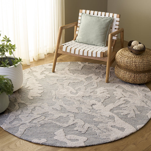 Safavieh Harvest Hand-Tufted Light Grey & Ivory Area Rug — Wool-Cotton Blend, Low-Profile 3/8" Pile, Durable Craftsmanship 3'-0" x 5'-0" HVT302F-3