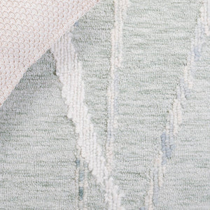 Safavieh Harvest Modern Hand-tufted Area Rug In Elegant Green And Cream Design For Stylish Home Decor Sage ,Ivory 80% Wool,20% Cotton Hvt303w-29