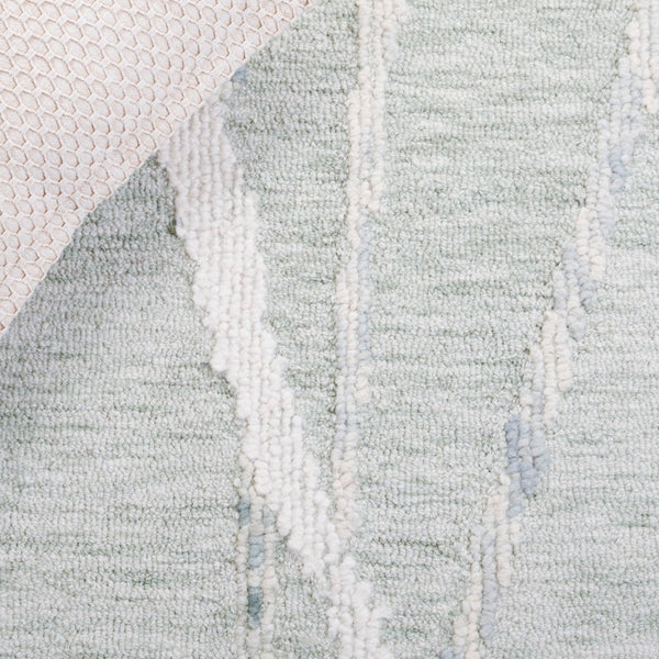 Safavieh Harvest Modern Hand-tufted Area Rug In Elegant Green And Cream Design For Stylish Home Decor Sage ,Ivory 80% Wool,20% Cotton Hvt303w-29