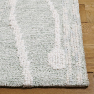 Safavieh Harvest Modern Hand-tufted Area Rug In Elegant Green And Cream Design For Stylish Home Decor Sage ,Ivory 80% Wool,20% Cotton Hvt303w-29