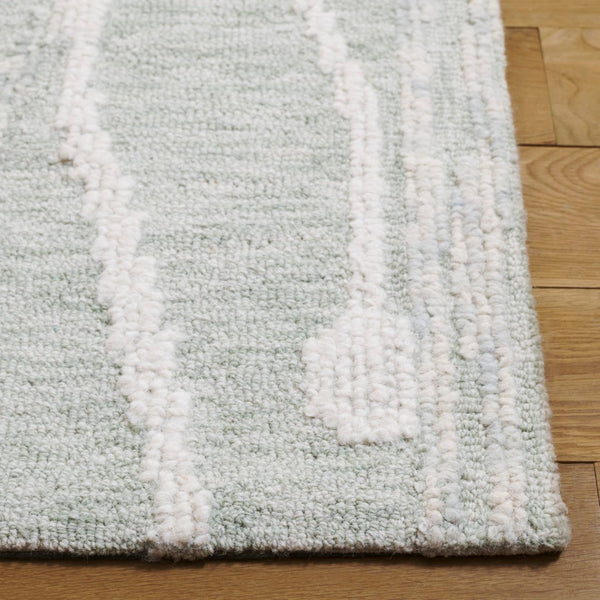 Safavieh Harvest Modern Hand-tufted Area Rug In Elegant Green And Cream Design For Stylish Home Decor Sage ,Ivory 80% Wool,20% Cotton Hvt303w-29