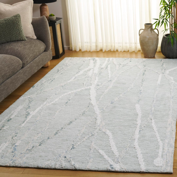Safavieh Harvest Modern Hand-tufted Area Rug In Elegant Green And Cream Design For Stylish Home Decor Sage ,Ivory 80% Wool,20% Cotton Hvt303w-29