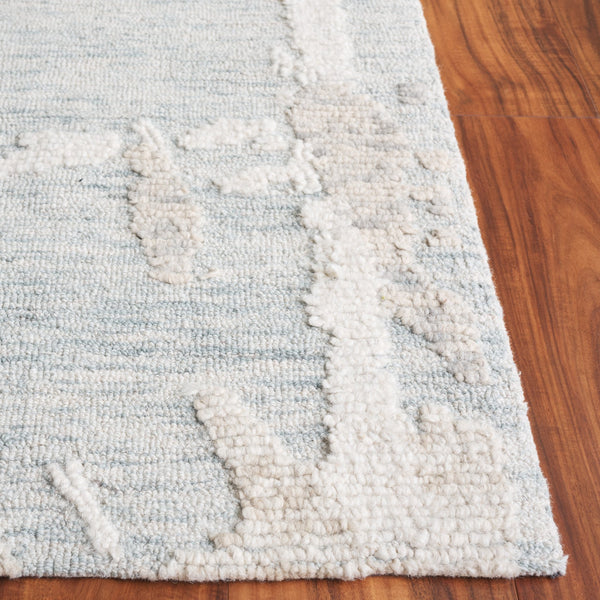 Safavieh Harvest Modern Hand Tufted Area Rug - Luxurious Light Blue & Ivory 5x8 Ft, Soft Wool Blend Comfort Light Blue ,Ivory 80% Wool,20% Cotton Hvt304l-5