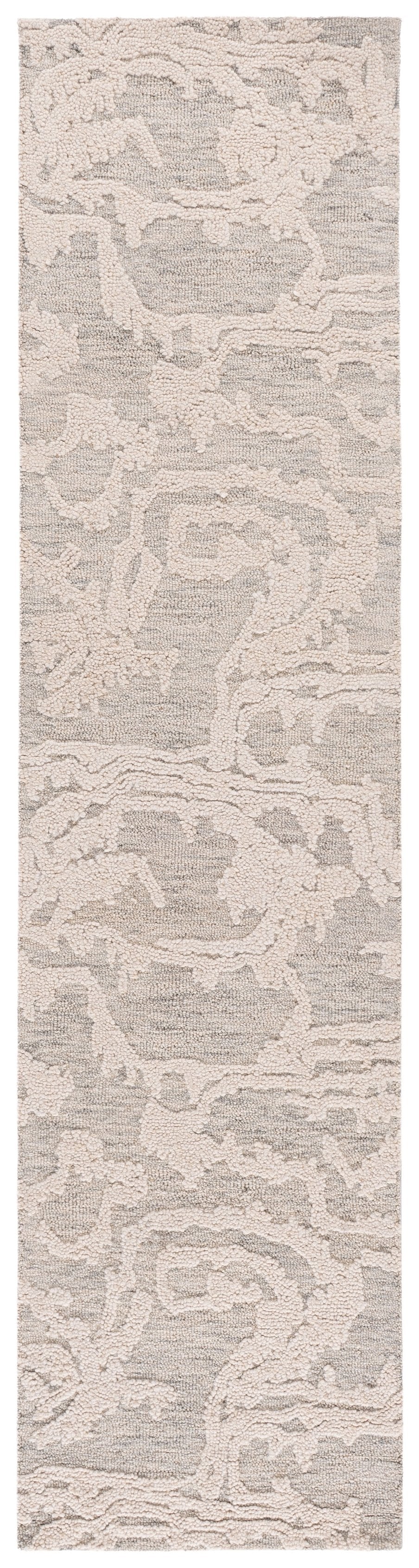 Safavieh Harvest Hand-Tufted Grey Ivory Area Rug — Transitional Modern Wool-Cotton Blend, Low-Profile Luxury 8'-0" x 10'-0" HVT305F-8