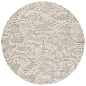 Safavieh Harvest Hand-Tufted Round Rug In Grey Ivory — Wool-Cotton Blend, Low-Profile Plush Comfort, Durable Elegance 6'-0" x 6'-0" HVT305F-6R
