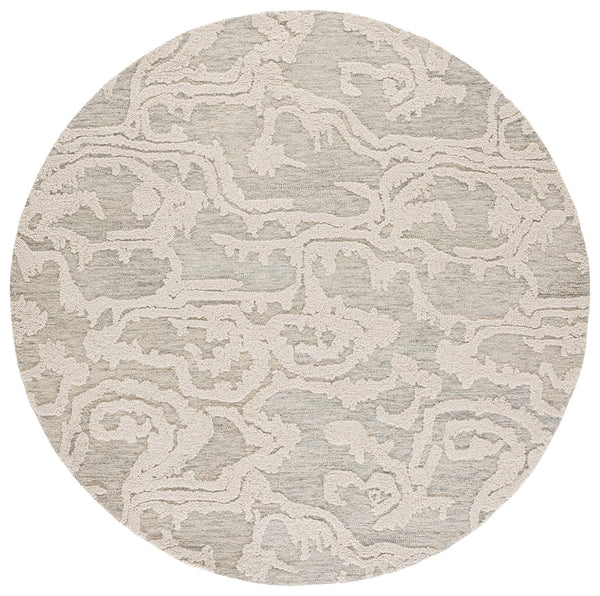 Safavieh Harvest Luxurious Hand-Tufted Grey Ivory Area Rug — 80% Wool 20% Cotton, Modern Transitional Elegance 6'-0" x 6'-0" HVT305F-6SQ