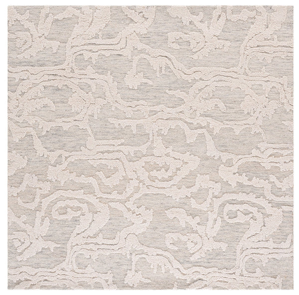 Safavieh Harvest Hand-Tufted Grey Ivory Area Rug — Wool-Cotton Blend, Low-Profile Durable Comfort For Small Rooms 4'-0" x 6'-0" HVT305F-4