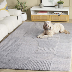 Safavieh Harvest Hand-tufted Runner Rug - Modern Geometric Design For Elegant Home Décor And Comfort Grey Polyester Pile Hvt401f-5