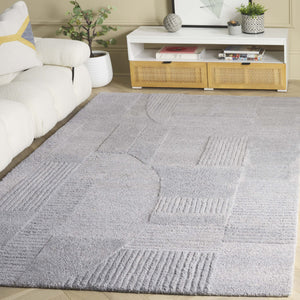 Safavieh Harvest Hand-tufted Runner Rug - Modern Geometric Design For Elegant Home Décor And Comfort Grey Polyester Pile Hvt401f-5