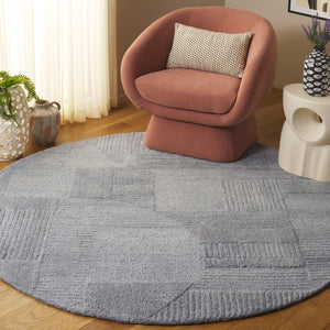 Safavieh Harvest Modern Area Rug - Hand-tufted Polyester With Geometric Design For Stylish Interiors Grey Polyester Pile Hvt401f-4