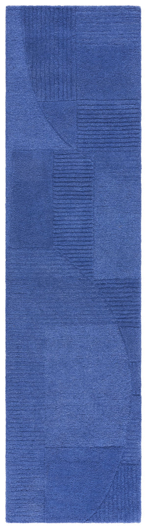 Safavieh Harvest Plush Hand-Tufted Blue Rug With Layered Geometric-Abstract Design, Soft Polyester Comfort 4'-0" x 6'-0" HVT401M-4