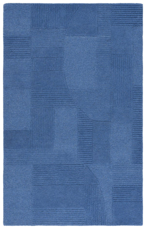 Safavieh Harvest Hand-Tufted 401M Blue Area Rug — Plush Low-Profile Polyester, Geometric Modern Accent 5'-0" x 8'-0" HVT401M-5