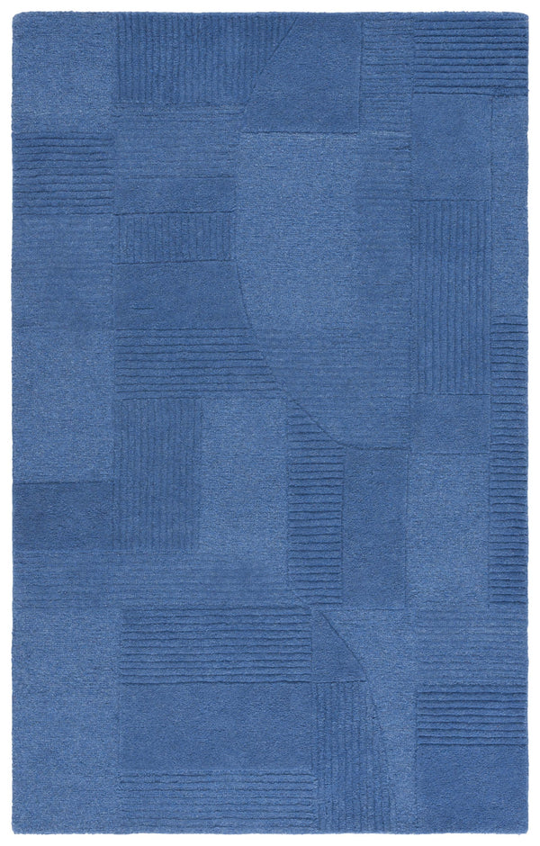 Safavieh Harvest Plush Hand-Tufted Blue Rug With Layered Geometric-Abstract Design, Soft Polyester Comfort 4'-0" x 6'-0" HVT401M-4