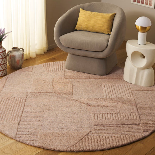 Safavieh Harvest Modern Area Rug - Hand-tufted Polyester With Geometric Design For Stylish Interiors Brown Polyester Pile Hvt401t-3