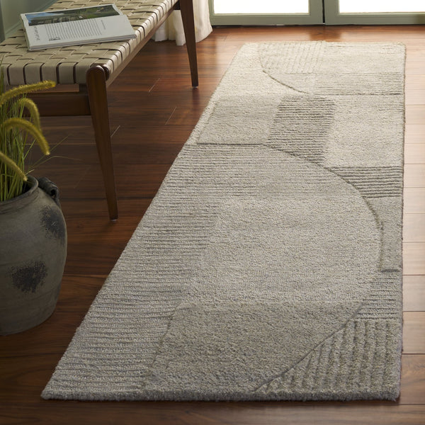 Safavieh Harvest Hand-tufted Runner Rug - Modern Geometric Design For Elegant Home Décor And Comfort Sage ,Grey Polyester Pile Hvt401w-29