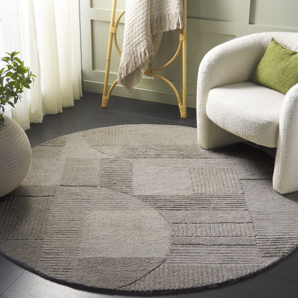 Safavieh Harvest Hand-tufted Runner Rug - Modern Geometric Design For Elegant Home Décor And Comfort Sage ,Grey Polyester Pile Hvt401w-6r