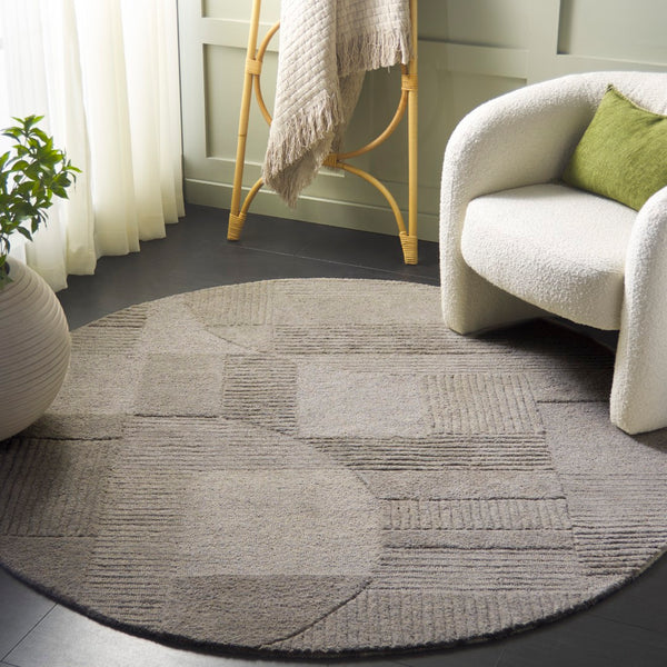 Safavieh Harvest Modern Area Rug - Hand-tufted Polyester With Geometric Design For Stylish Interiors Sage ,Grey Polyester Pile Hvt401w-6