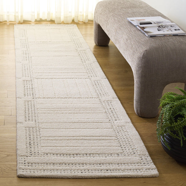 Safavieh Harvest Hand-Tufted Ivory Runner — Wool-Cotton Blend, Low-Profile Comfort For Hallways & Entryways 2'-3" x 9'-0" HVT402A-29