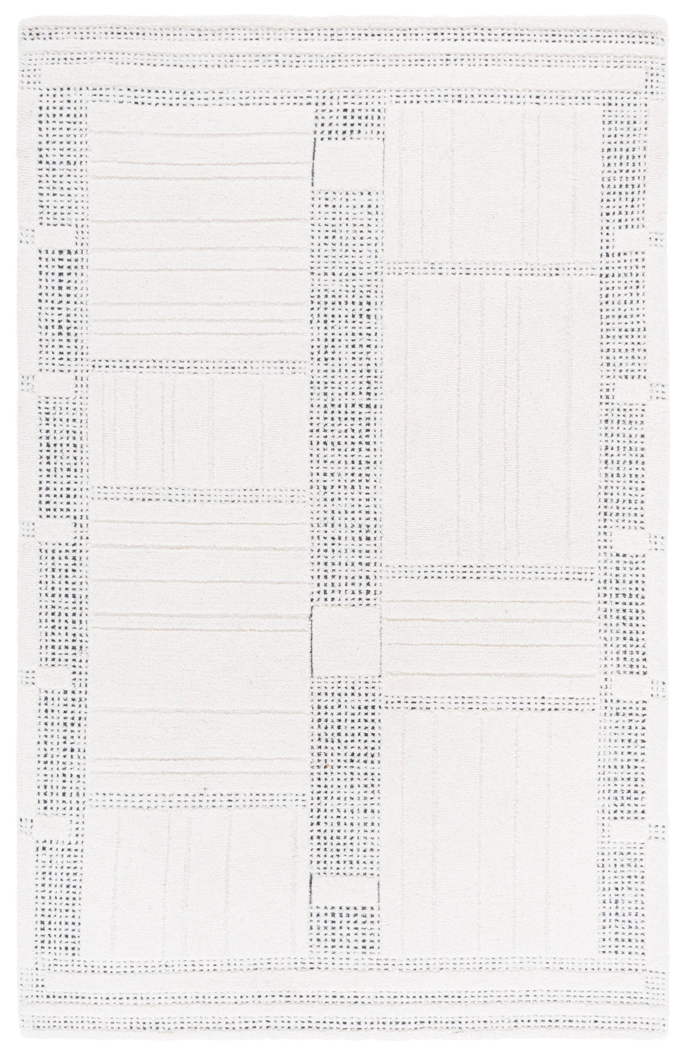 Safavieh Harvest Ivory Hand-Tufted Wool-Cotton Rug — Low-Profile Modern Neutral Accent For Living Rooms 4'-0" x 6'-0" HVT402A-4