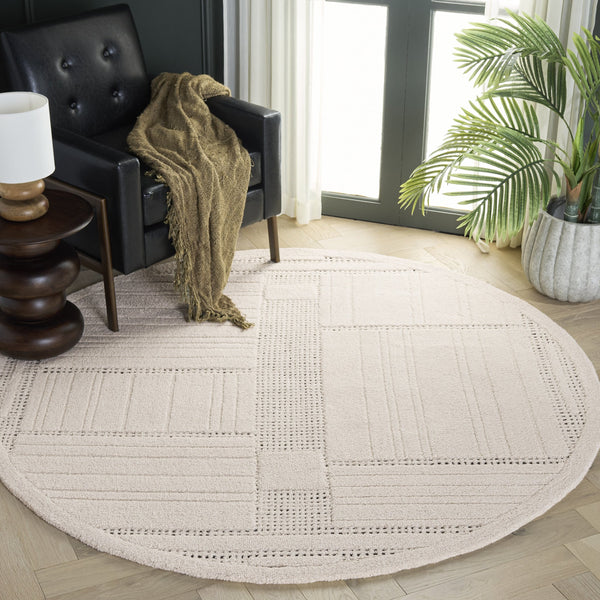 Safavieh Harvest Hand-Tufted Ivory Runner — Wool-Cotton Blend, Low-Profile Comfort For Hallways & Entryways 2'-3" x 9'-0" HVT402A-29