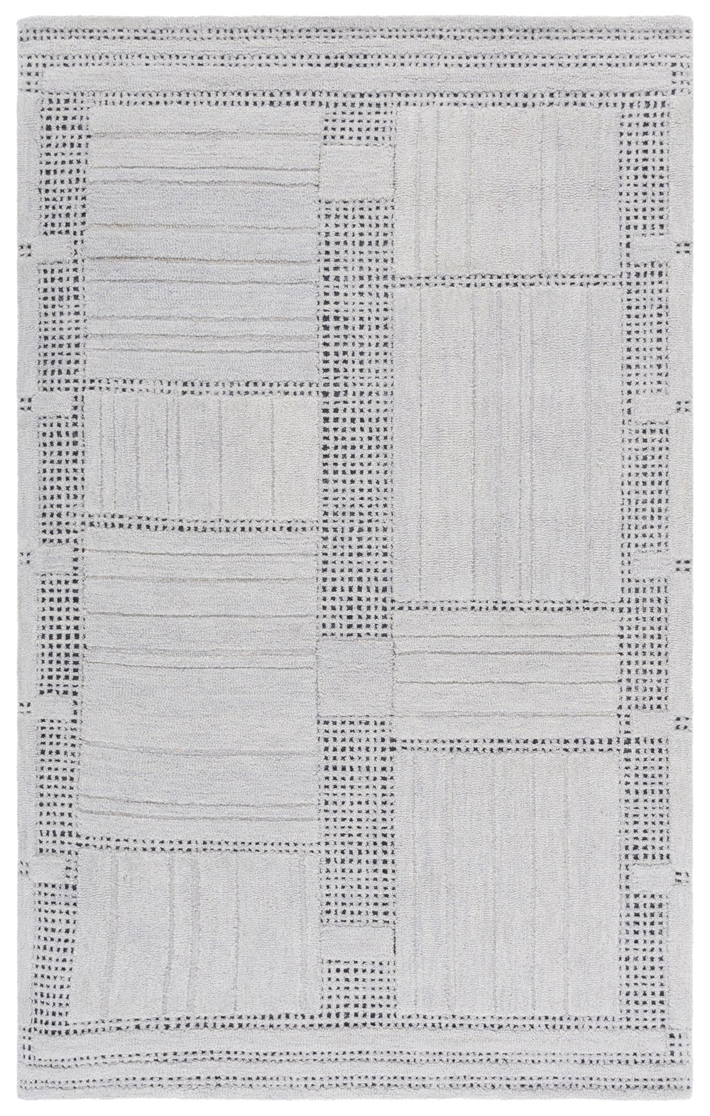 Safavieh Harvest Hand-Tufted Silver Grey Area Rug — Wool-Cotton Blend, Low-Profile 3/8" Pile, Ethically Made In India 4'-0" x 6'-0" HVT402G-4