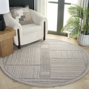 Safavieh Harvest Hand-Tufted Silver Grey Area Rug — Wool-Cotton Blend, Low-Profile 3/8" Pile, Ethically Made In India 4'-0" x 6'-0" HVT402G-4