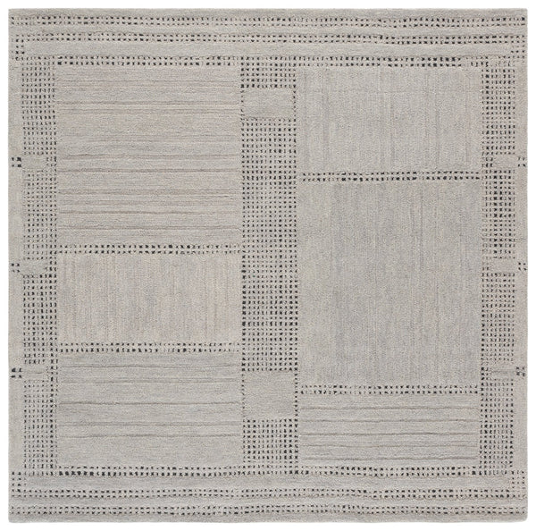 Safavieh Harvest Hand-Tufted Silver Grey Area Rug — Wool-Cotton Blend, Low-Profile Geometric Accent Rug 3'-0" x 5'-0" HVT402G-3