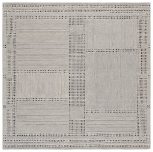 Safavieh Harvest Hand-Tufted Silver Grey Area Rug — Wool-Cotton Blend, Low-Profile 3/8" Pile, Ethically Made In India 4'-0" x 6'-0" HVT402G-4