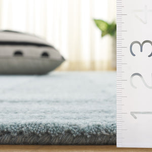 Safavieh Harvest Hand-Tufted Denim Blue Runner Rug — Wool-Cotton Blend, Low-Profile Pile, Geometric Flair For Hallways 2'-3" x 9'-0" HVT402L-29