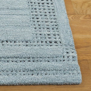 Safavieh Harvest Hand-Tufted Denim Blue Wool-Cotton Rug — Minimalist 3/8" Pile For Cozy, Durable Style 8'-0" x 10'-0" HVT402L-8