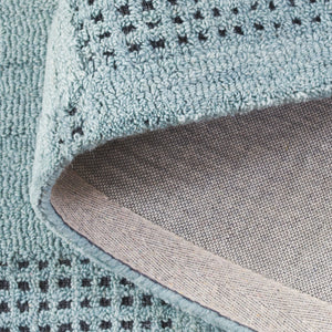Safavieh Harvest Hand-Tufted Denim Blue Wool-Cotton Rug — Minimalist 3/8" Pile For Cozy, Durable Style 8'-0" x 10'-0" HVT402L-8