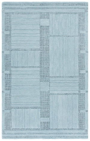 Safavieh Harvest Denim Blue Hand-Tufted Wool Cotton Rug — Timeless Minimalist Design, Soft Durable Texture 4'-0" x 6'-0" HVT402L-4