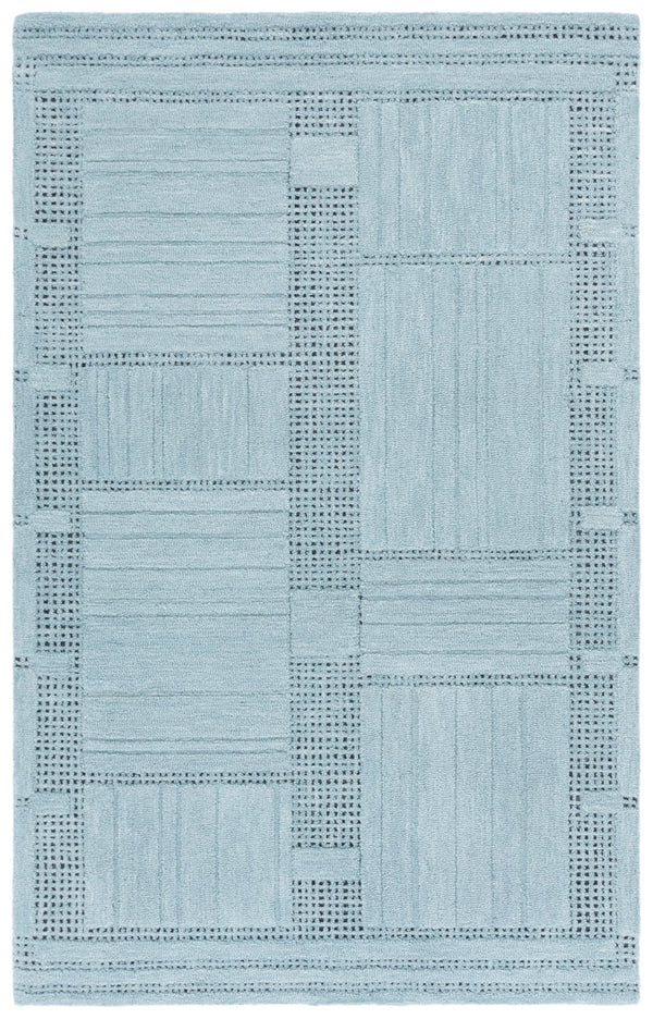 Safavieh Harvest Hand-Tufted Denim Blue Wool-Cotton Rug — Minimalist 3/8" Pile For Cozy, Durable Style 8'-0" x 10'-0" HVT402L-8