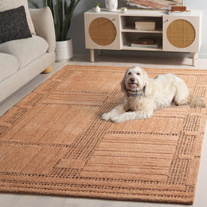 Safavieh Harvest Hand‑Tufted Rust Wool-Cotton Rug — Warm Geometric Texture, Durable Soft Low Pile, Made In India 3'-0" x 5'-0" HVT402P-3