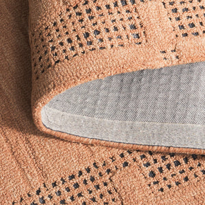Safavieh Harvest Hand‑Tufted Rust Wool-Cotton Rug — Warm Geometric Texture, Durable Soft Low Pile, Made In India 3'-0" x 5'-0" HVT402P-3