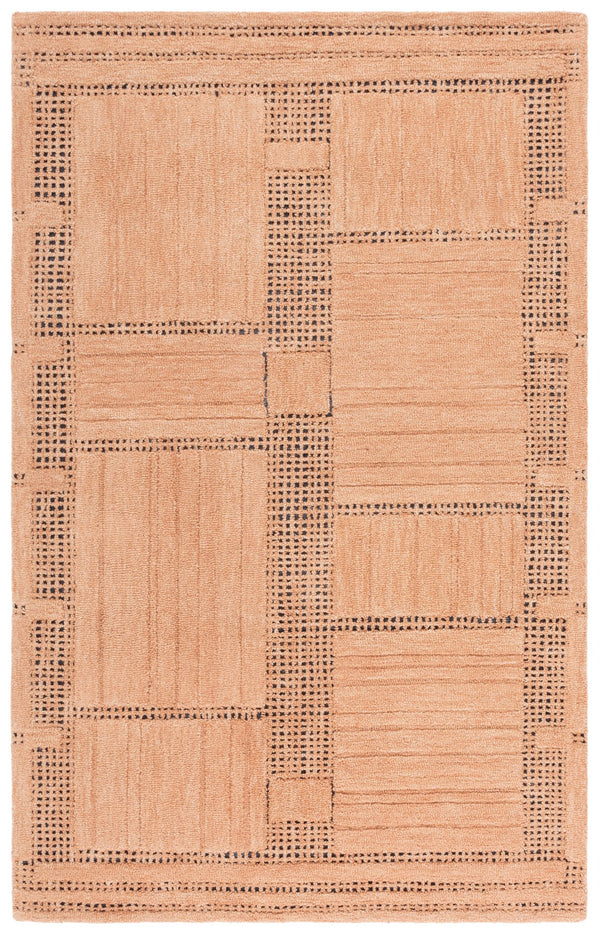 Safavieh Harvest Hand‑Tufted Rust Wool-Cotton Rug — Warm Geometric Texture, Durable Soft Low Pile, Made In India 3'-0" x 5'-0" HVT402P-3